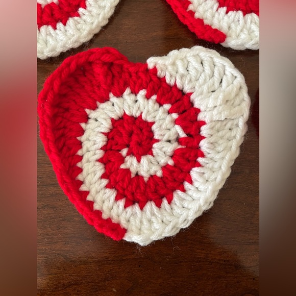 Handmade Crocheted Coasters- Heart Shaped - Picture 4 of 4